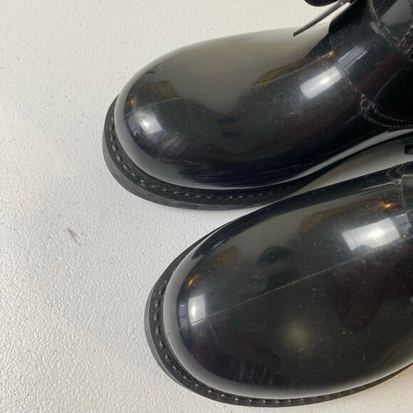 RED Valentino Women's EU 40 / US 10 Designer Black Rubber Rain Boots NO INSOLES - Picture 6 of 16